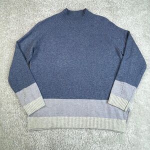 Fat Face Blue Cotton Mock Neck Sweater Womens US 6